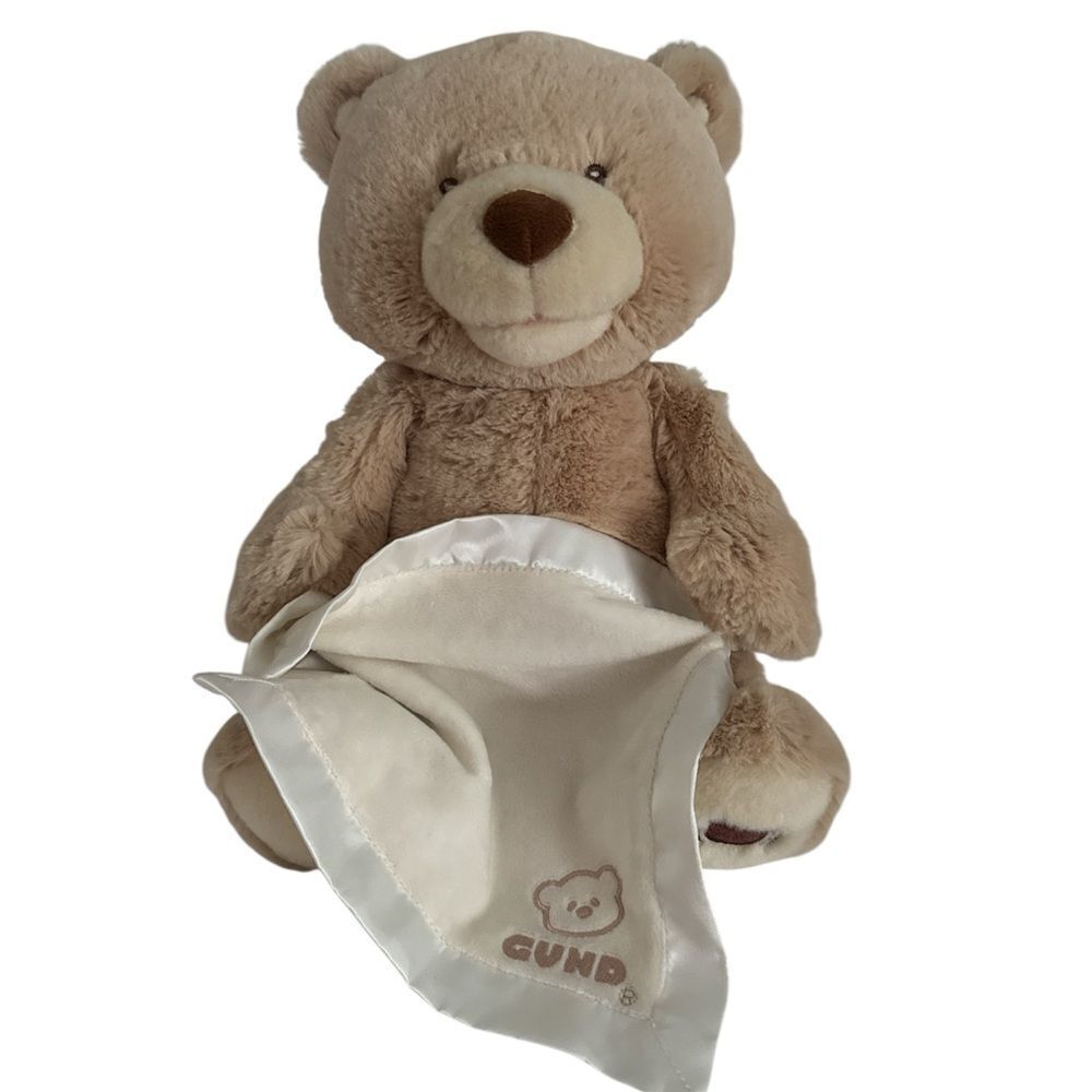 Gund Beige Teddy Bear with Soft Blanket EUC